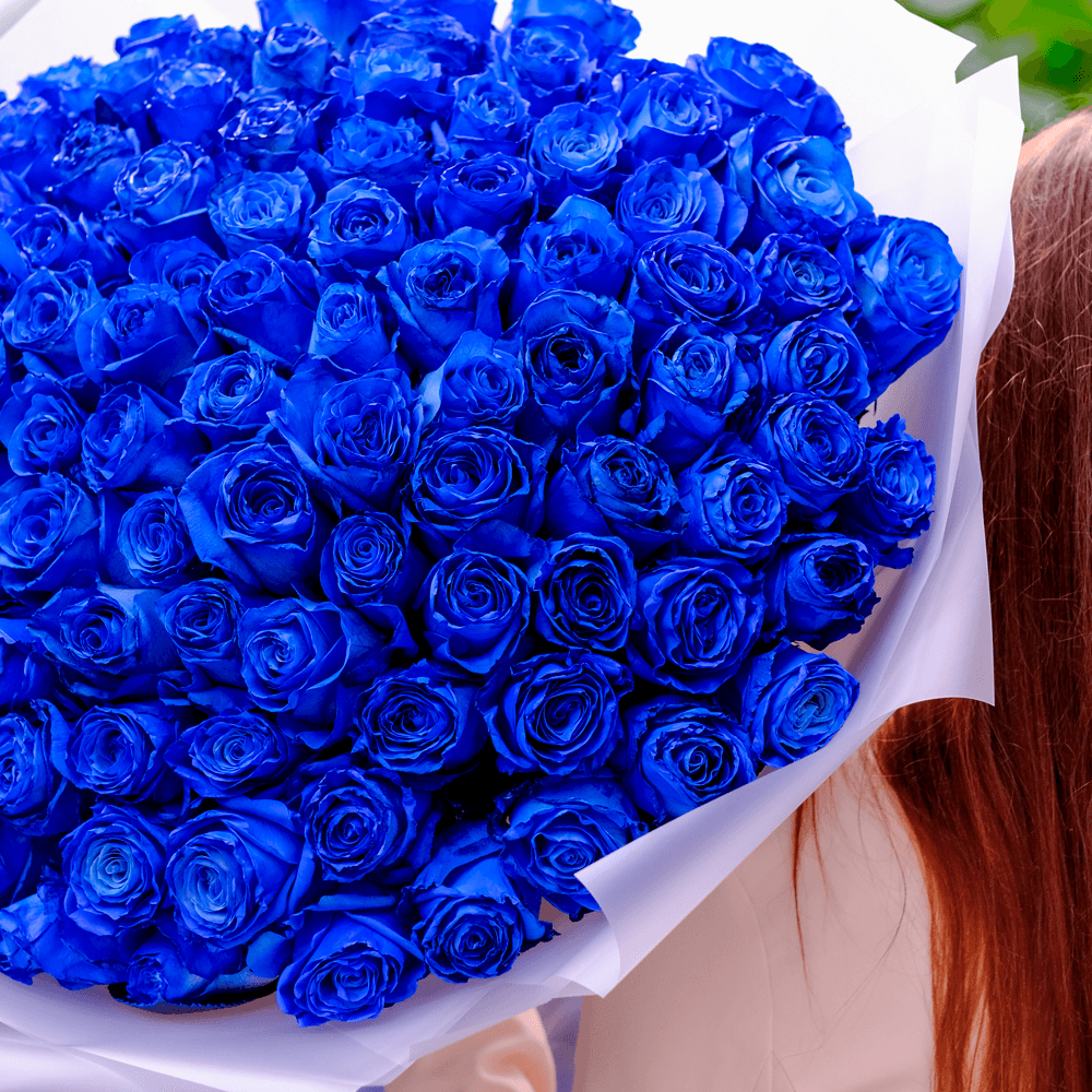 Букет синих роз