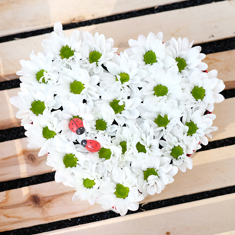 Нежный букет с гортензией и пионовидными розами