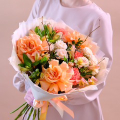 Нежный букет с французскими розами #965