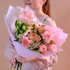 Нежный букет с французской розой #724