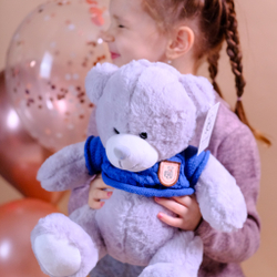 Медведь в синем свитере 28см