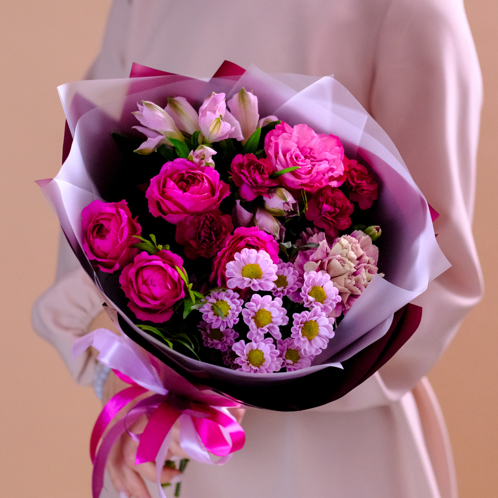 Букет-комплимент с пионовидными розами #978 (готовый букет)