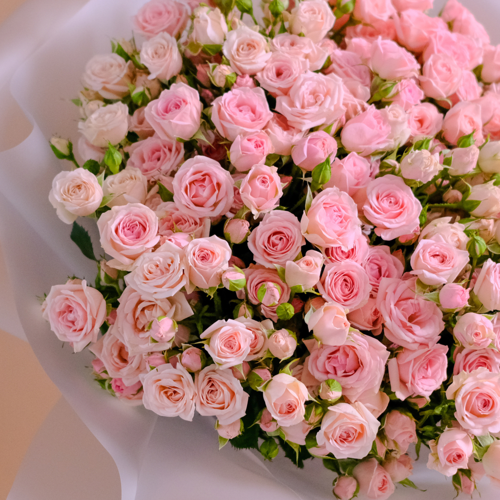 Нежный букет кустовых роз «Лидия»‎ #959