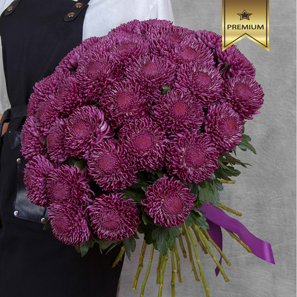 Купить букет 35 хризантем Бигуди Пепл в Перми