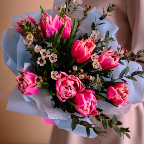 Купить Нежный букет с тюльпанами «Любимка» #823