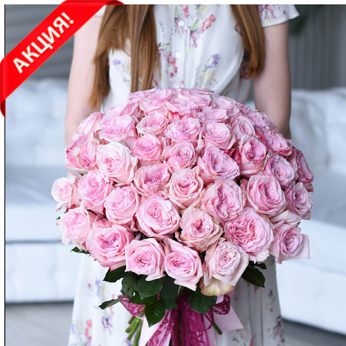 Купить Букет 51 пионовидная роза Pink O'Hara