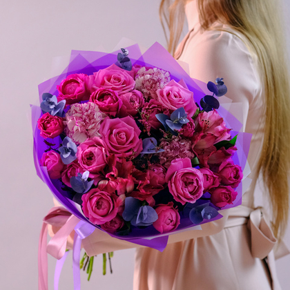 Букет с пионовидными розами "Таинственной незнакомке" #26