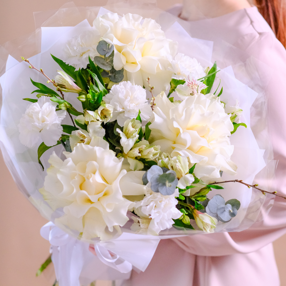 Нежный букет с французскими розами #963