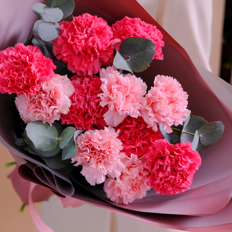 Яркий букет розовых диантусов #961