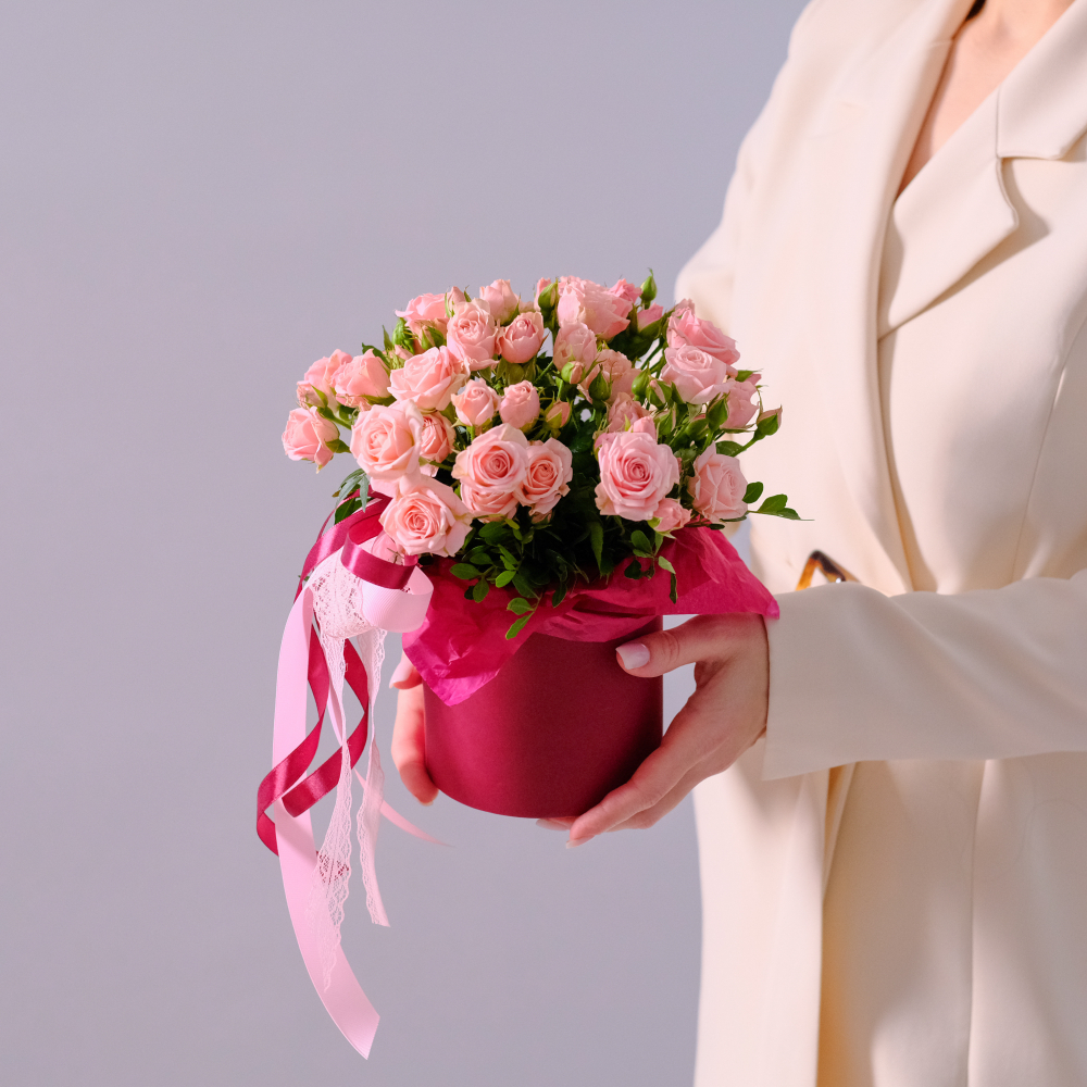 Нежная композиция из кустовых роз #190