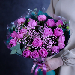 Букет #492 с пионовидными розами "Мисти"