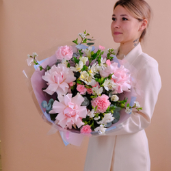 Нежный букет с французскими розами #960