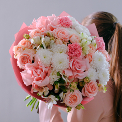 Букет с французскими розами "Быть нежной" #253
