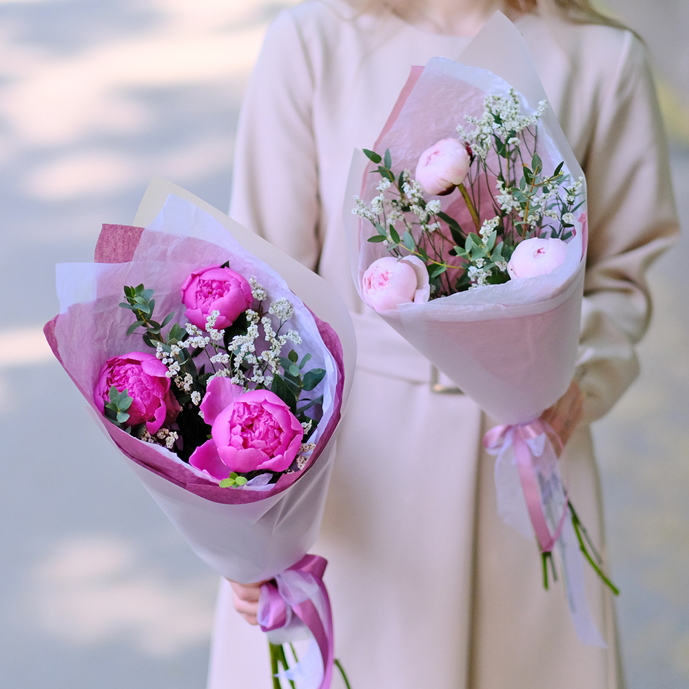 Букет-комплимент из пионов #519