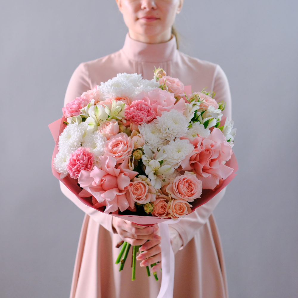 Букет с французскими розами "Быть нежной" #253