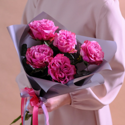 Букет пионовидных роз Country Blues, 5 шт.