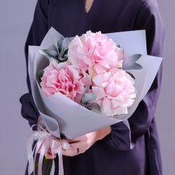 Нежный букет французских роз #123