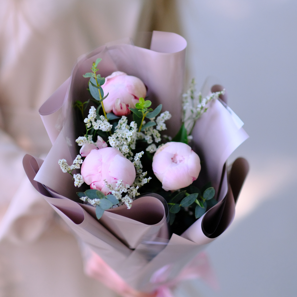 Букет-комплимент из пионов #5202