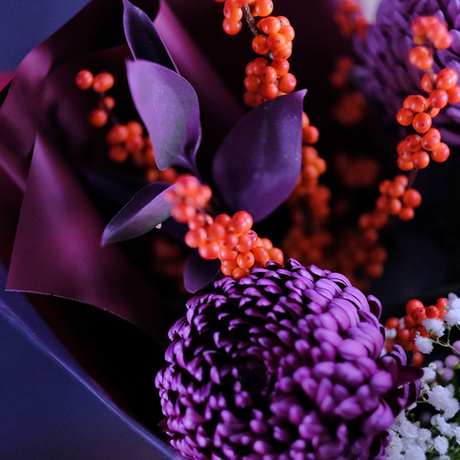 Букет с премиальной хризантемой Bigoudi Purple #669