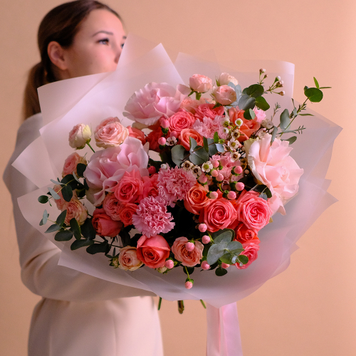 Купить Нежный букет с французскими розами #743