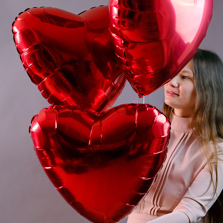 Набор воздушных шаров Красные сердца
