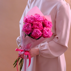 Букет пионовидных роз Country Blues, 7 шт.