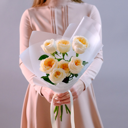 Букет садовых роз Вики Айвори #221
