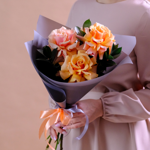 Купить Букет французских роз Amaretto #127