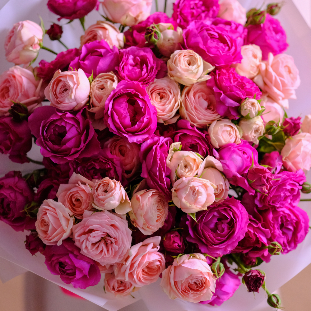 Букет пионовидных роз «Сладкая греза» #129
