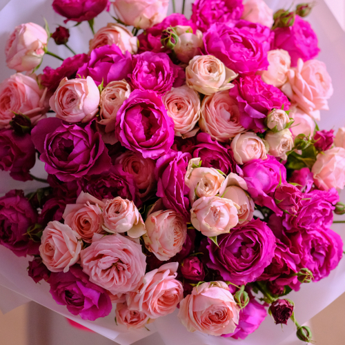 Купить Букет пионовидных роз «Сладкая греза» #129