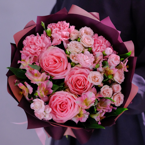 Купить Нежный осенний букет с розой "Софи Лорен" #90