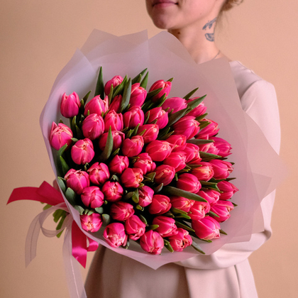 Букет 51 пионовидный тюльпан Columbus #812