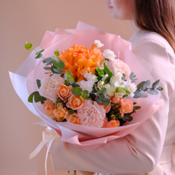 Нежный букет с французской розой Амаретто #169