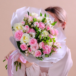 Нежный букет с белыми розами #27 