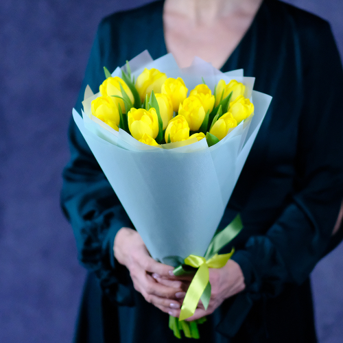 Купить Букет желтых тюльпанов
