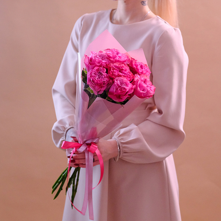 Букет пионовидных роз Country Blues, 7 шт.