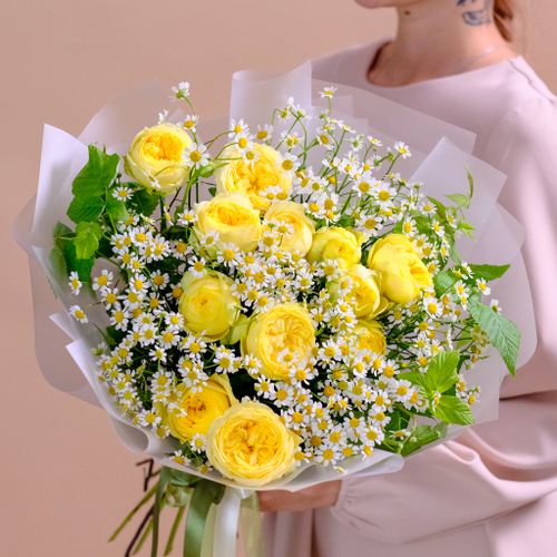 Купить Солнечный букет с ромашками #26