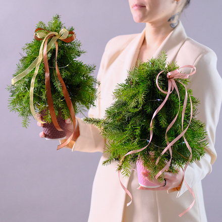 Композиция новогодняя "Елочка" в крафт-стакане #715 