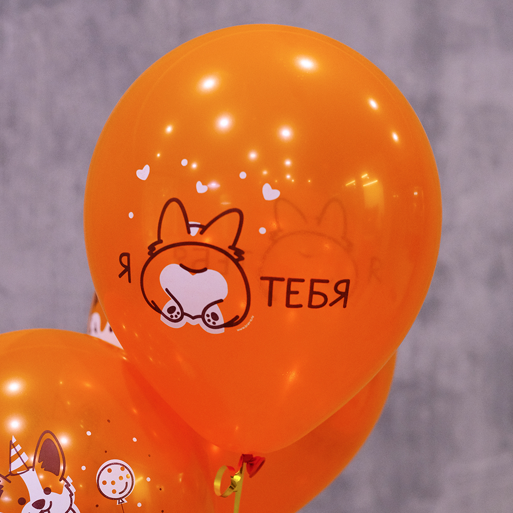 Воздушные шары "С днем рождения" Корги