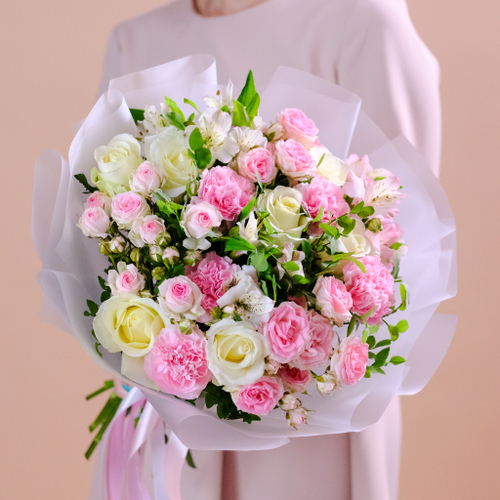 Купить Нежный букет с белыми розами #27 