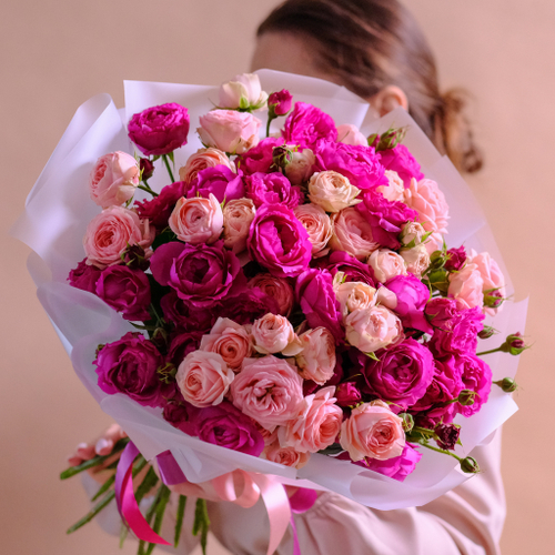 Купить Букет пионовидных роз «Сладкая греза» #129