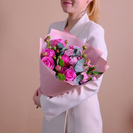 Нежный букет с розами #913