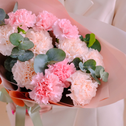 Нежный букет розовых диантусов #949