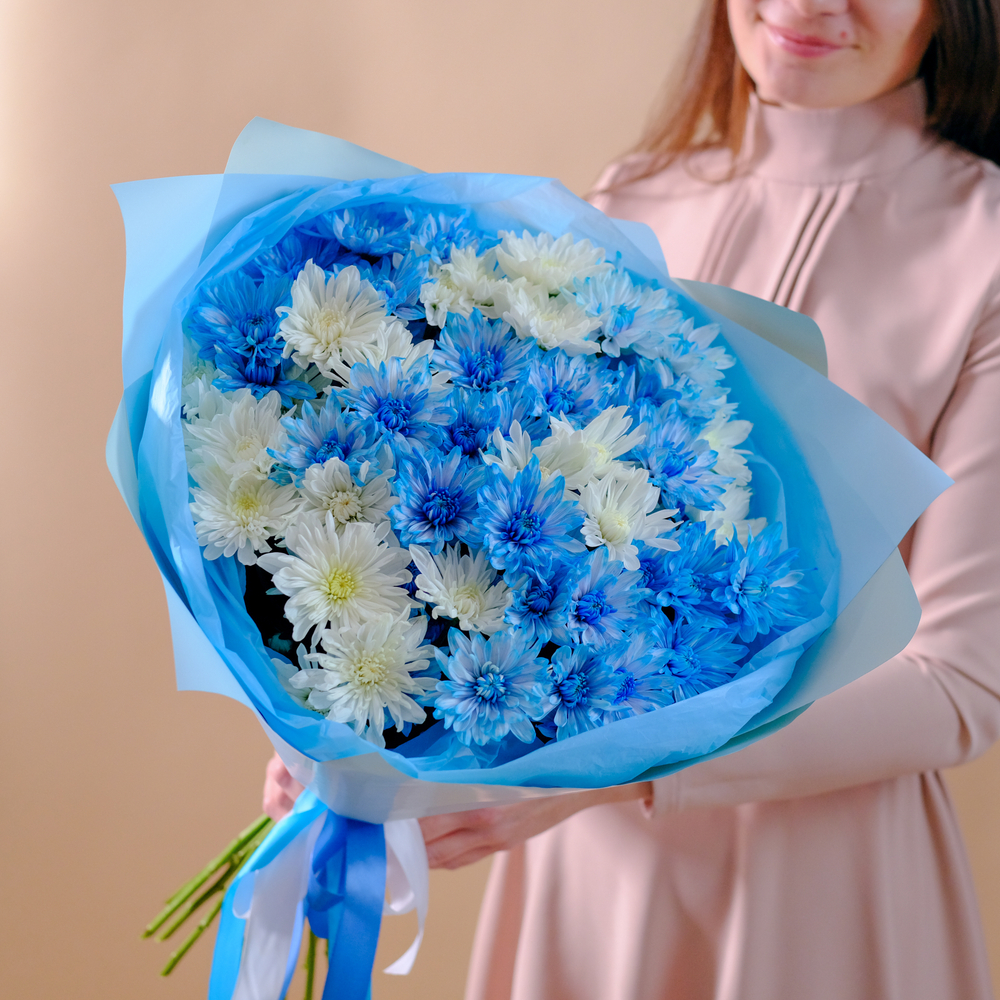 Букет хризантем "Ультрамарин"