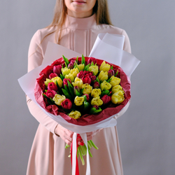 Букет пионовидных тюльпанов "Macaron"