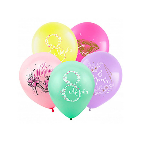 Воздушные шары "С 8 марта! Сияй!"