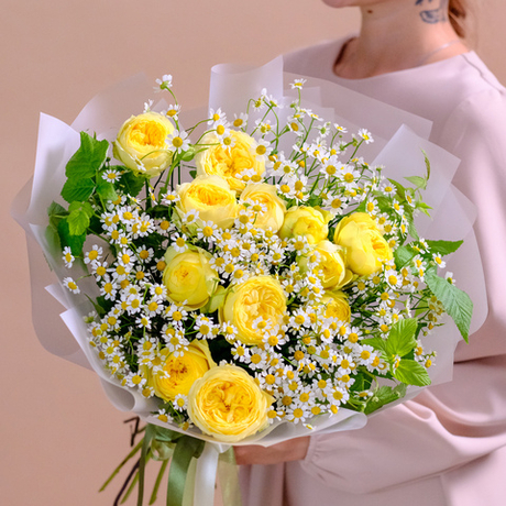 Солнечный букет с ромашками #26