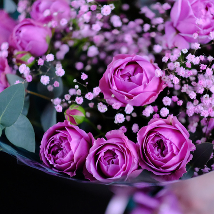 Букет #492 с пионовидными розами "Мисти"