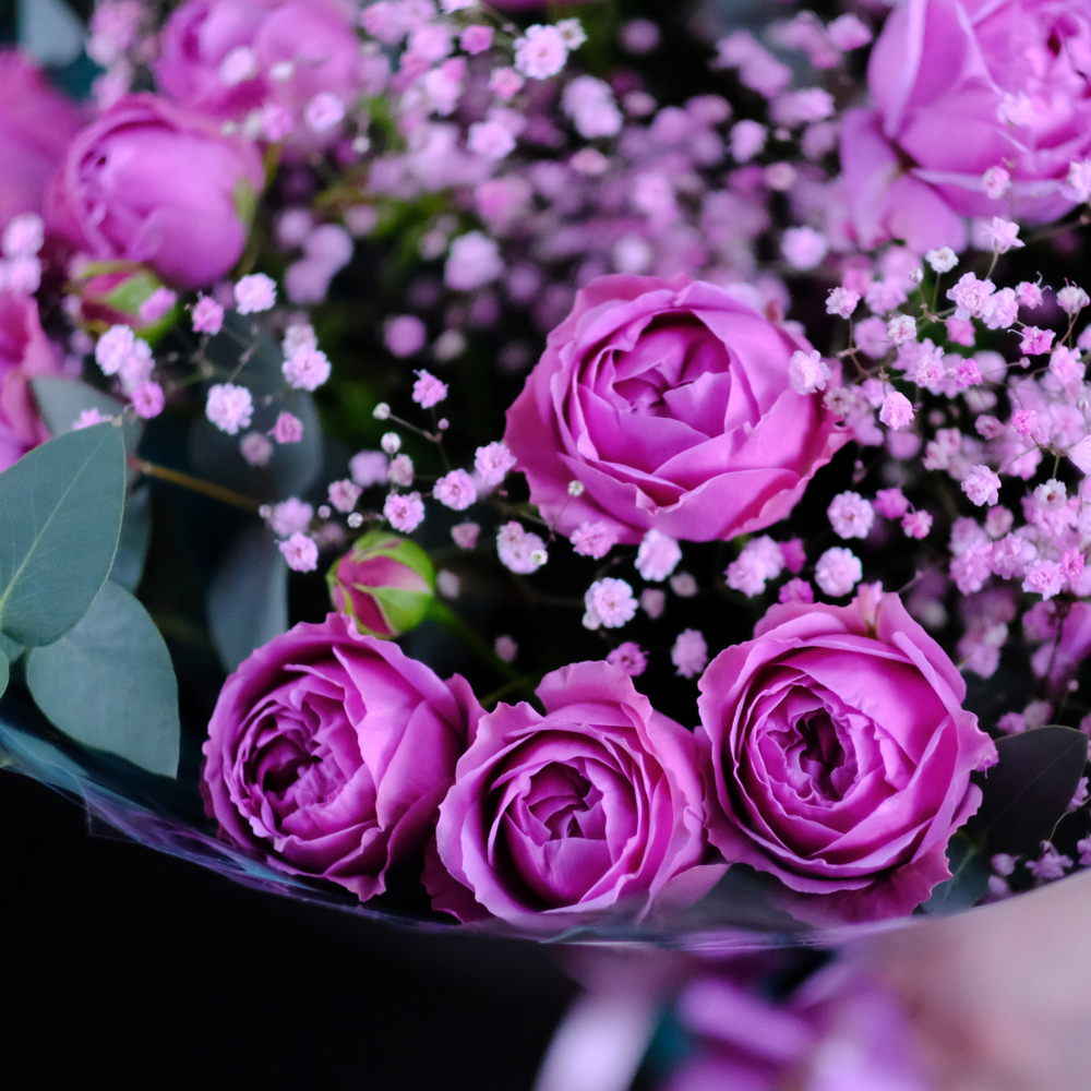 Букет #492 с пионовидными розами "Мисти"