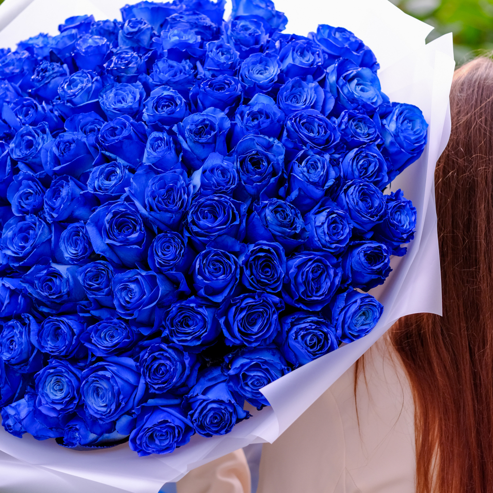 Розы синие от 9шт